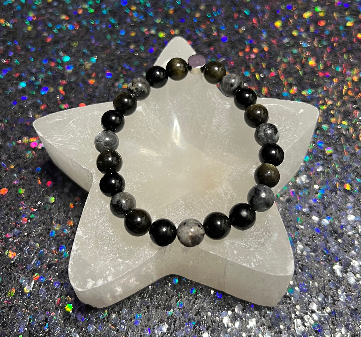 Keep Negativity Away - Golden Obsidian, Black Tourmaline and Larvikite